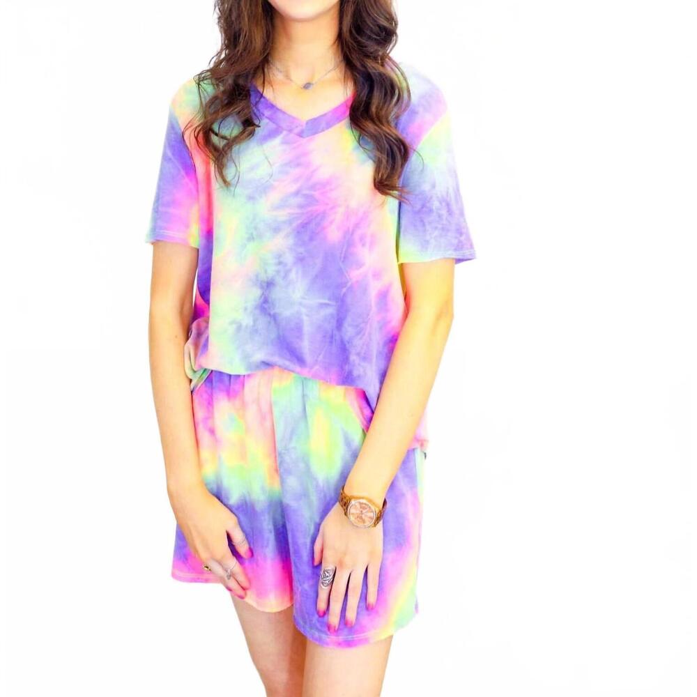 NEW JESS LEA carly lounge wear shorts set in purple